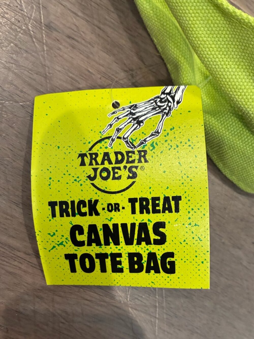 NWT Trader Joe's Trick-or-Treat Mini Canvas Tote Bag -Black/Green/Purple - Picture 3 of 3
